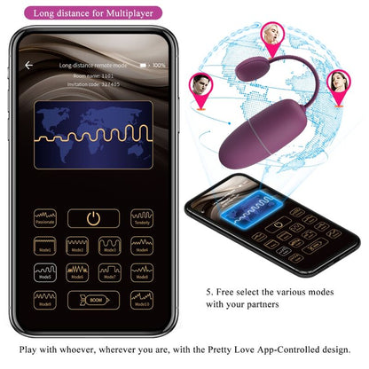 PRETTY LOVE - NYMPH APP-CONTROLLED VIBRATING EGG LILAC