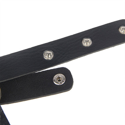 SUBBLIME - HARNAIS DE POITRINE CHAÎNE CUIR NOIR TAILLE UNIQUE