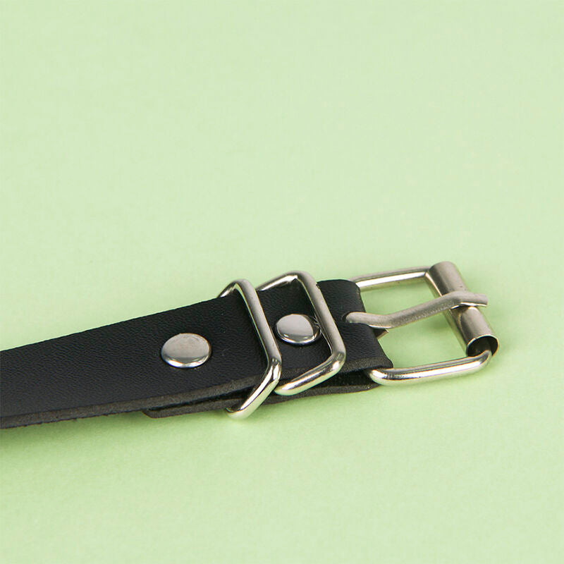SUBBLIME - CEINTURE CHAÎNE EN CUIR NOIR TAILLE UNIQUE