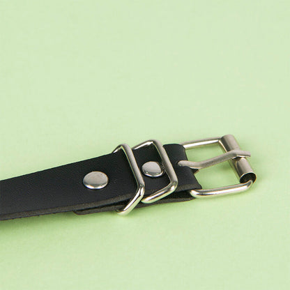 SUBBLIME - CEINTURE CHAÎNE EN CUIR NOIR TAILLE UNIQUE