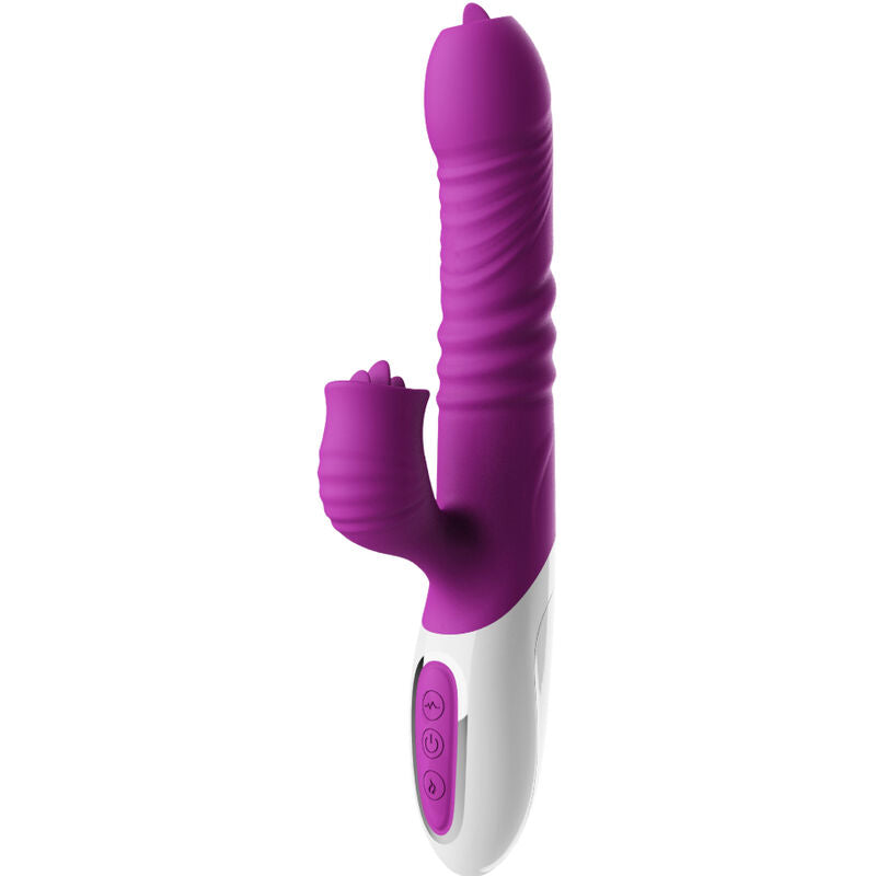 ARMONY - VIBRATEUR &amp; POUSSE DOUBLE LANGUE EFFET CHALEUR VIOLET