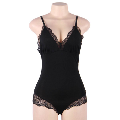 SUBBLIME - TEDDY WITH BLACK FLORAL LACE DETAIL L/XL