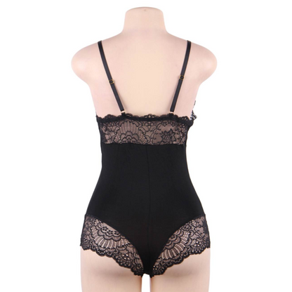 SUBBLIME - TEDDY WITH BLACK FLORAL LACE DETAIL L/XL