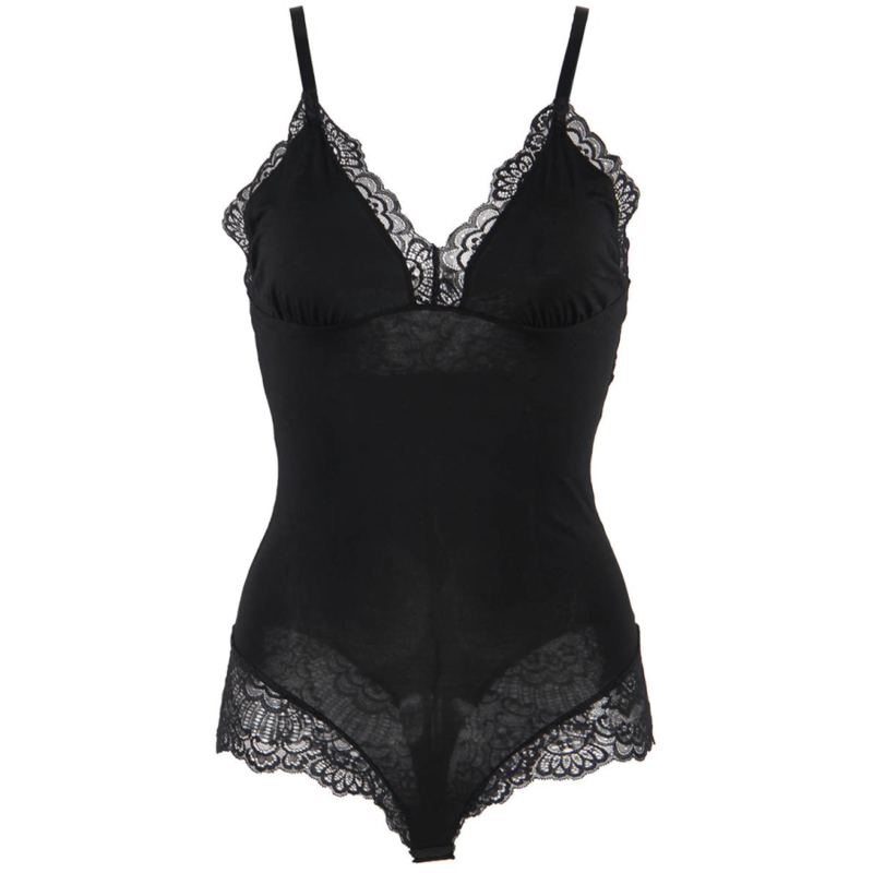 SUBBLIME - TEDDY WITH BLACK FLORAL LACE DETAIL L/XL