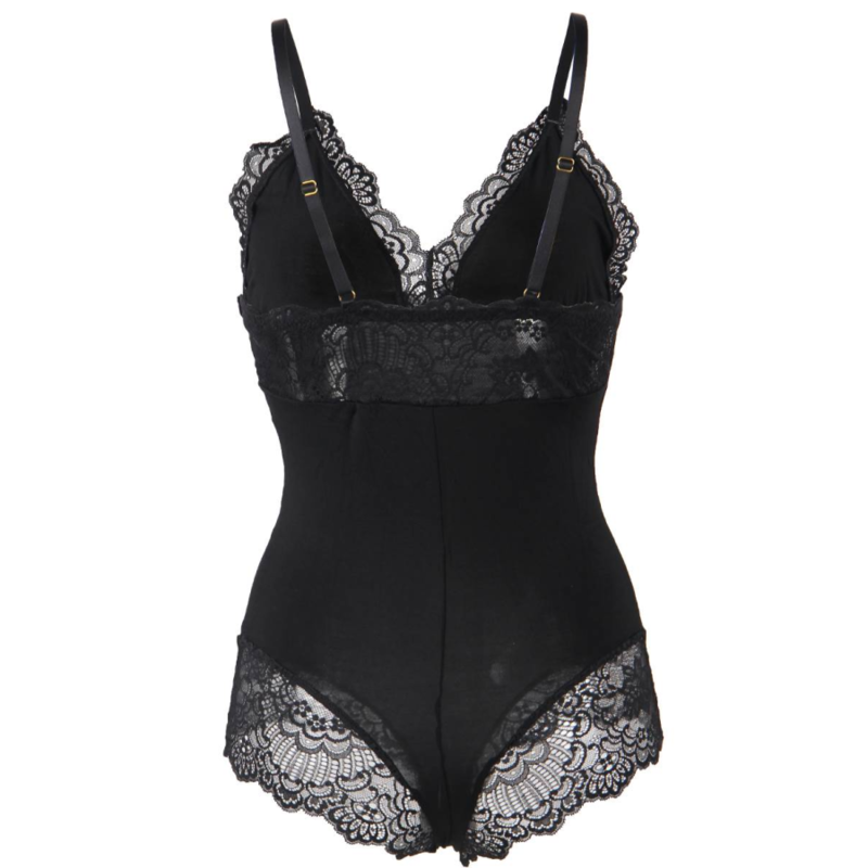 SUBBLIME - TEDDY WITH BLACK FLORAL LACE DETAIL L/XL