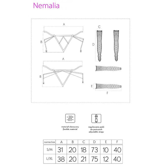 LIVCO CORSETTI FASHION - ENSEMBLE PORTE-JARRETELLES + BAS + GANTS NEMALIA NOIR