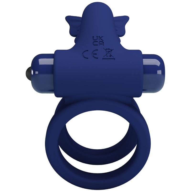 PRETTY LOVE - JAMELE DOUBLE ANNEAU AVEC VIBRATION ET STIMULATEUR PAPILLON BLEU