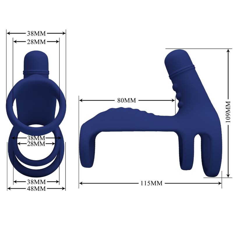 PRETTY LOVE - BAGUE VIBRANTE ELISH AVEC EXTENSION BLEUE