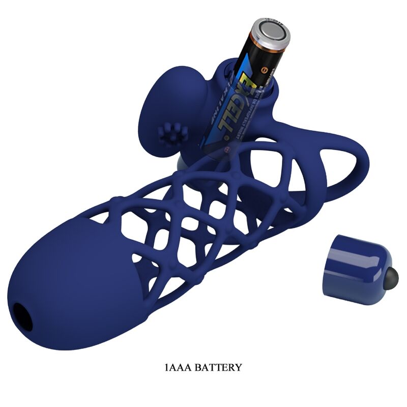 PRETTY LOVE - GIANN BAGUE VIBRANTE AVEC MANCHON EN SILICONE BLEU