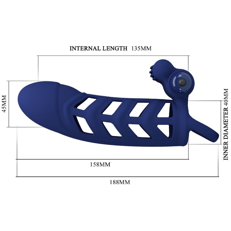 PRETTY LOVE - ALTAF VIBRATING RING WITH BLUE SILICONE SLEEVE