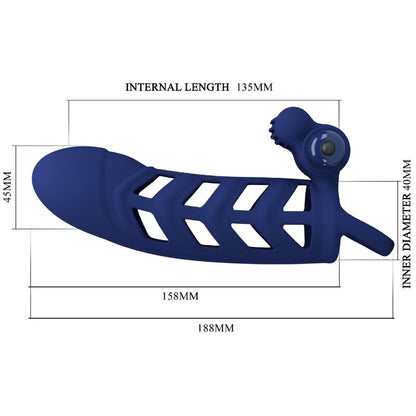 PRETTY LOVE - ALTAF VIBRATING RING WITH BLUE SILICONE SLEEVE