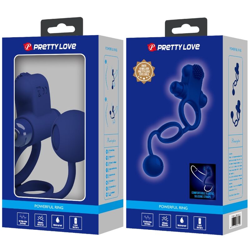 PRETTY LOVE - REMINGTON DOUBLE ANNEAU VIBRANT AVEC PLUG BLEU