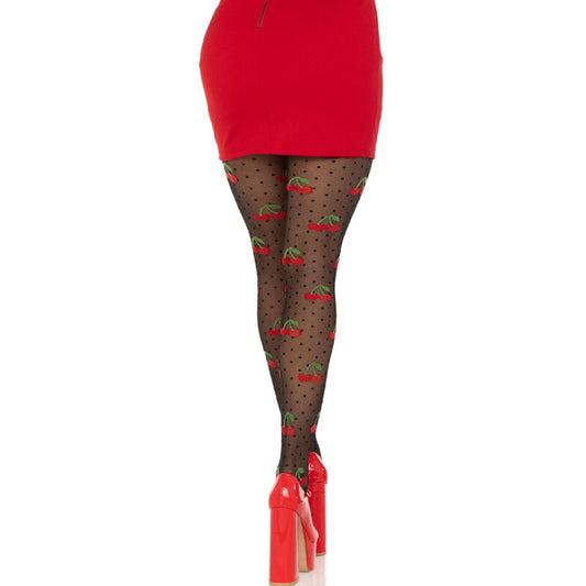 LEG AVENUE - CROCHET CHERRY BLACK MOON