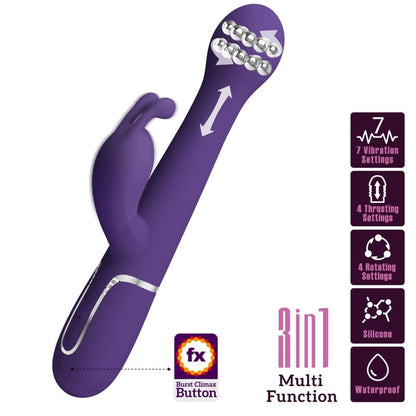 PRETTY LOVE - DEJON 3-IN-1 MULTIFUNCTION RABBIT VIBRATOR PURPLE