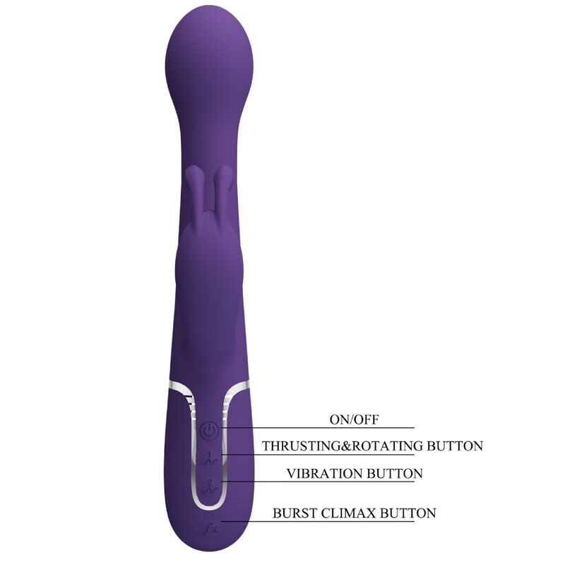 PRETTY LOVE - DEJON 3-IN-1 MULTIFUNCTION RABBIT VIBRATOR PURPLE