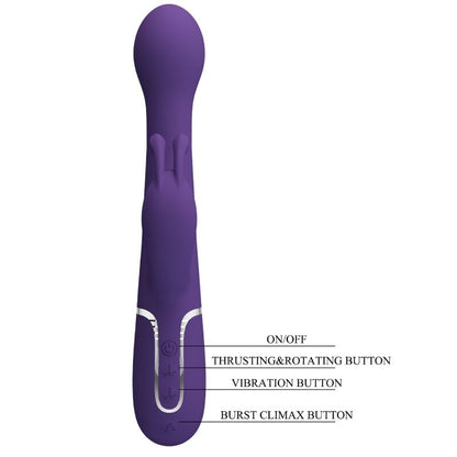 PRETTY LOVE - DEJON 3-IN-1 MULTIFUNCTION RABBIT VIBRATOR PURPLE