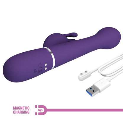 PRETTY LOVE - DEJON 3-IN-1 MULTIFUNCTION RABBIT VIBRATOR PURPLE