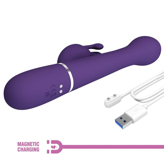PRETTY LOVE - DEJON 3-IN-1 MULTIFUNCTION RABBIT VIBRATOR PURPLE