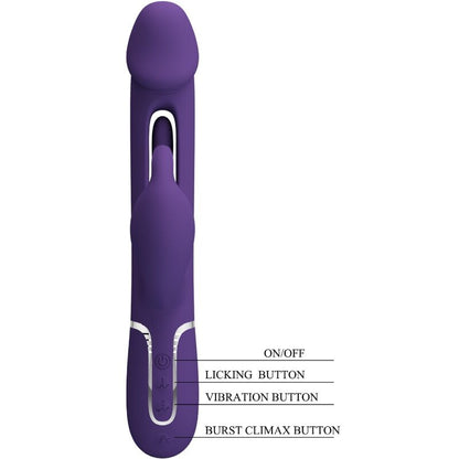 PRETTY LOVE - KAMPAS 3-IN-1 MULTIFUNCTION RABBIT VIBRATOR WITH VIOLET TONGUE