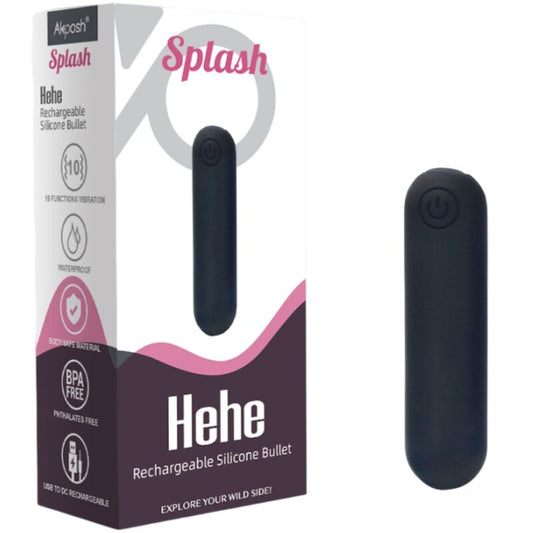 ARMONY - SPLASH HEHE BULLET VIBRANT EN SILICONE 10 VIBRATIONS 65 X 15 CM NOIR