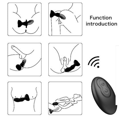 ARMONY - EXTREME A BLOOM PINK VIBRATOR &amp; ANAL PLUG REMOTE CONTROL BLACK