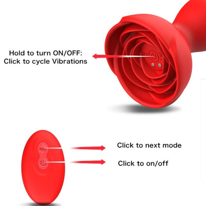 ARMONY - EXTREME A BLOOM PINK VIBRATOR &amp; ANAL PLUG REMOTE CONTROL RED