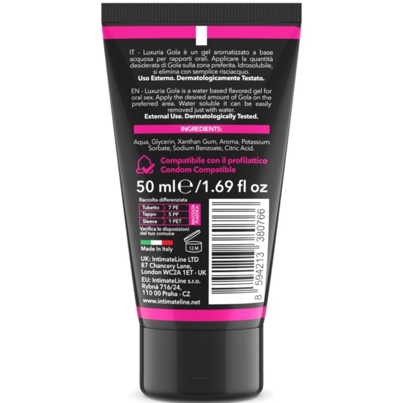 INTIMATELINE LUXURIA - GEL BUCCO-DENTAIRE GOLA CERISE 50 ML