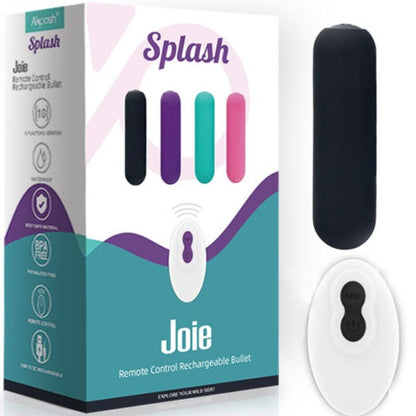 ARMONY - SPLASH JOIE BULLET VIBRANT EN SILICONE TÉLÉCOMMANDE 10 VIBRATIONS 75 X 19 CM NOIR