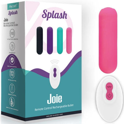 ARMONY - SPLASH JOIE BULLET VIBRANT EN SILICONE TÉLÉCOMMANDE 10 VIBRATIONS 75 X 19 CM ROSE