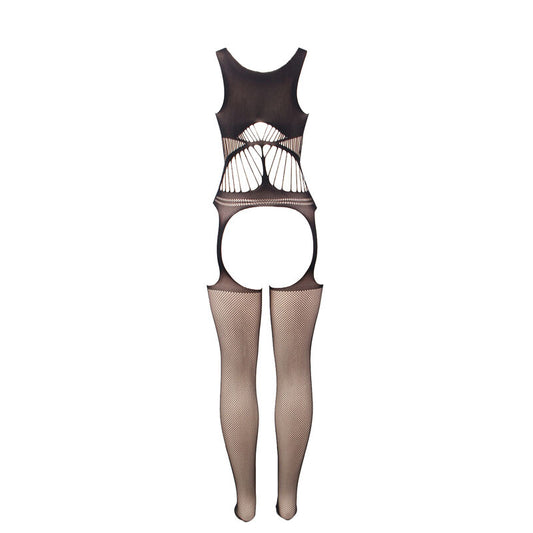 SUBBLIME - 951900 Body résille ouvert à l'entrejambe avec bonnet et épaules ouvertes, noir, taille unique