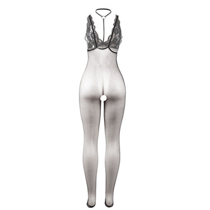 SUBBLIME - 951993 BODYSTOCKING EN RÉSILLE NOIR TRANSPARENT SANS FOURCHE TAILLE UNIQUE