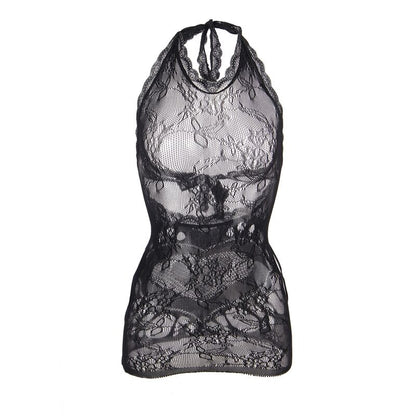 SUBBLIME - 952075 ROBE COURTE EN RÉSILLE AVEC DOS OUVERT ET DÉTAIL COEUR NOIR TAILLE UNIQUE