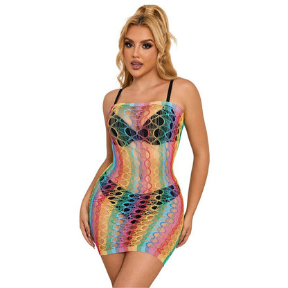 SUBBLIME - 952365 ROBE RÉSEILLE ÉPAULES DÉNUDÉES ARC-EN-CIEL TAILLE UNIQUE