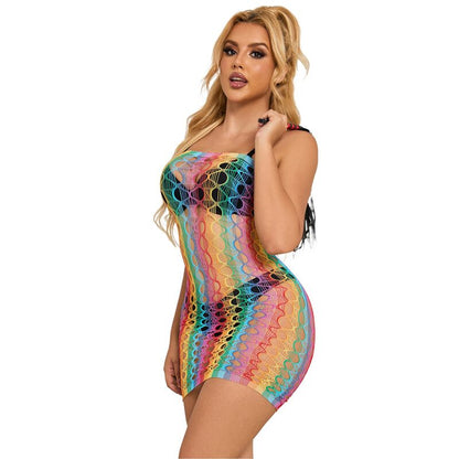 SUBBLIME - 952365 ROBE RÉSEILLE ÉPAULES DÉNUDÉES ARC-EN-CIEL TAILLE UNIQUE