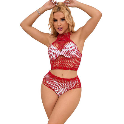 SUBBLIME - 952402 ENSEMBLE DE GRILLES EN STRASS ROUGE TAILLE UNIQUE