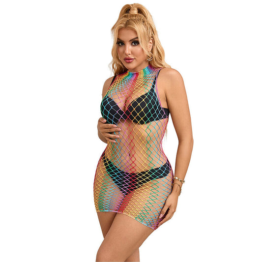 SUBBLIME - 952433 Robe résille sans manches à col montant arc-en-ciel, taille unique