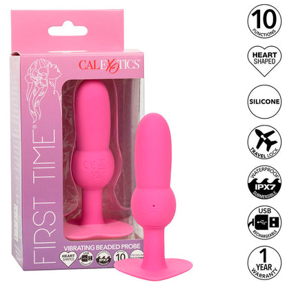 CALEXOTICS - PREMIER PLUG ANAL AVEC PERLES 10 VIBRATIONS ROSE
