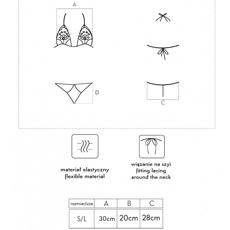 LIVCO CORSETTI FASHION - JIMENA LC 20216 BLACK BRA + THONG ONE SIZE