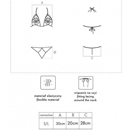 LIVCO CORSETTI FASHION - JIMENA LC 20216 BLACK BRA + THONG ONE SIZE