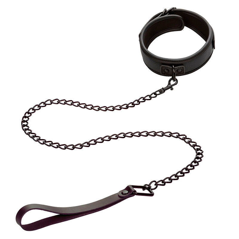 CALEXOTICS - COLLIER NOCTURNE ET LAISSE RÉGLABLE EN CUIR NOIR