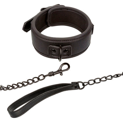 CALEXOTICS - COLLIER NOCTURNE ET LAISSE RÉGLABLE EN CUIR NOIR