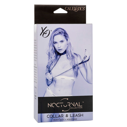 CALEXOTICS - COLLIER NOCTURNE ET LAISSE RÉGLABLE EN CUIR NOIR