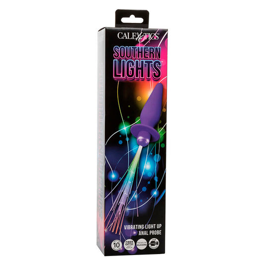 CALEXOTICS - SOUTHERN LIGHTS LIGHT UP ANAL PLUG WITH LIGHTS 10 VIBRATIONS VIOLET SILICONE