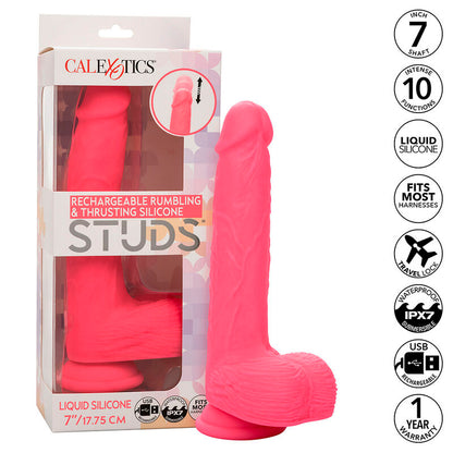 CALEXOTICS - VIBRATEUR RÉALISTE STUDS 10 VIBRATIONS ET ROSE
