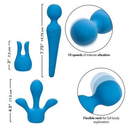 CALEXOTICS - COUTURE KIT VIBRATING WAND 10 VIBRATIONS BLUE