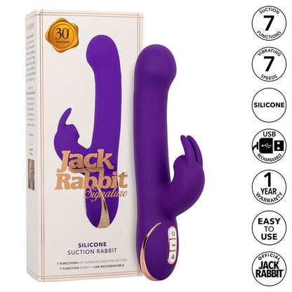 CALEXOTICS - JACK RABBIT VIBRATOR AND STIMULATOR 7 LEVELS OF VIBRATION AND SUCTION BLUE