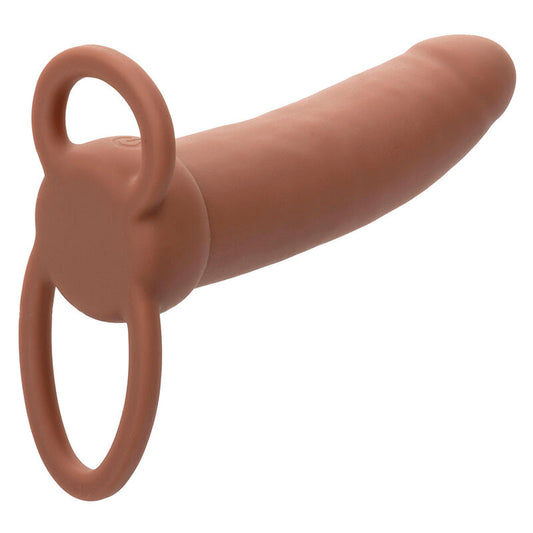CALEXOTICS - MAXX DOUBLE PÉNÉTRATEUR ÉPAIS 10 VIBRATIONS MULÂTRE