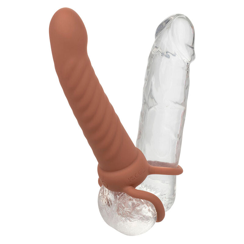 CALEXOTICS - MAXX PÉNÉTRATEUR À DOUBLE NERVURE 10 VIBRATIONS MULÂTRE