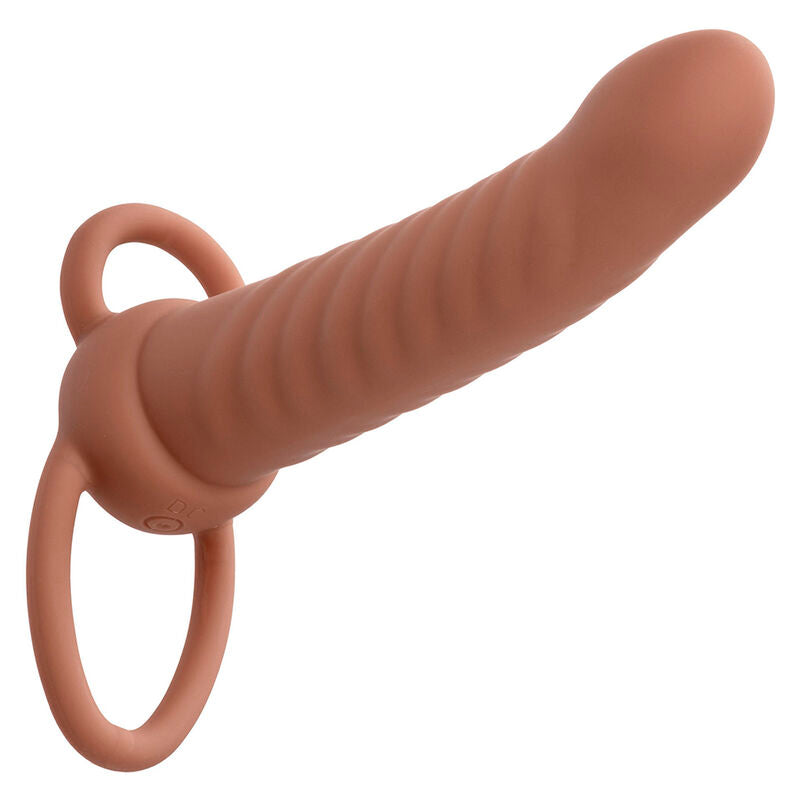 CALEXOTICS - MAXX PÉNÉTRATEUR À DOUBLE NERVURE 10 VIBRATIONS MULÂTRE