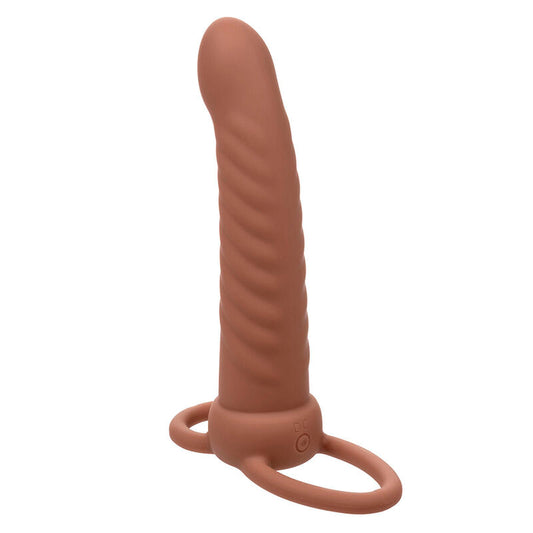 CALEXOTICS - MAXX PÉNÉTRATEUR À DOUBLE NERVURE 10 VIBRATIONS MULÂTRE